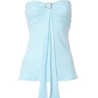 Minivestido Cheongsam Raso Azul Y2K