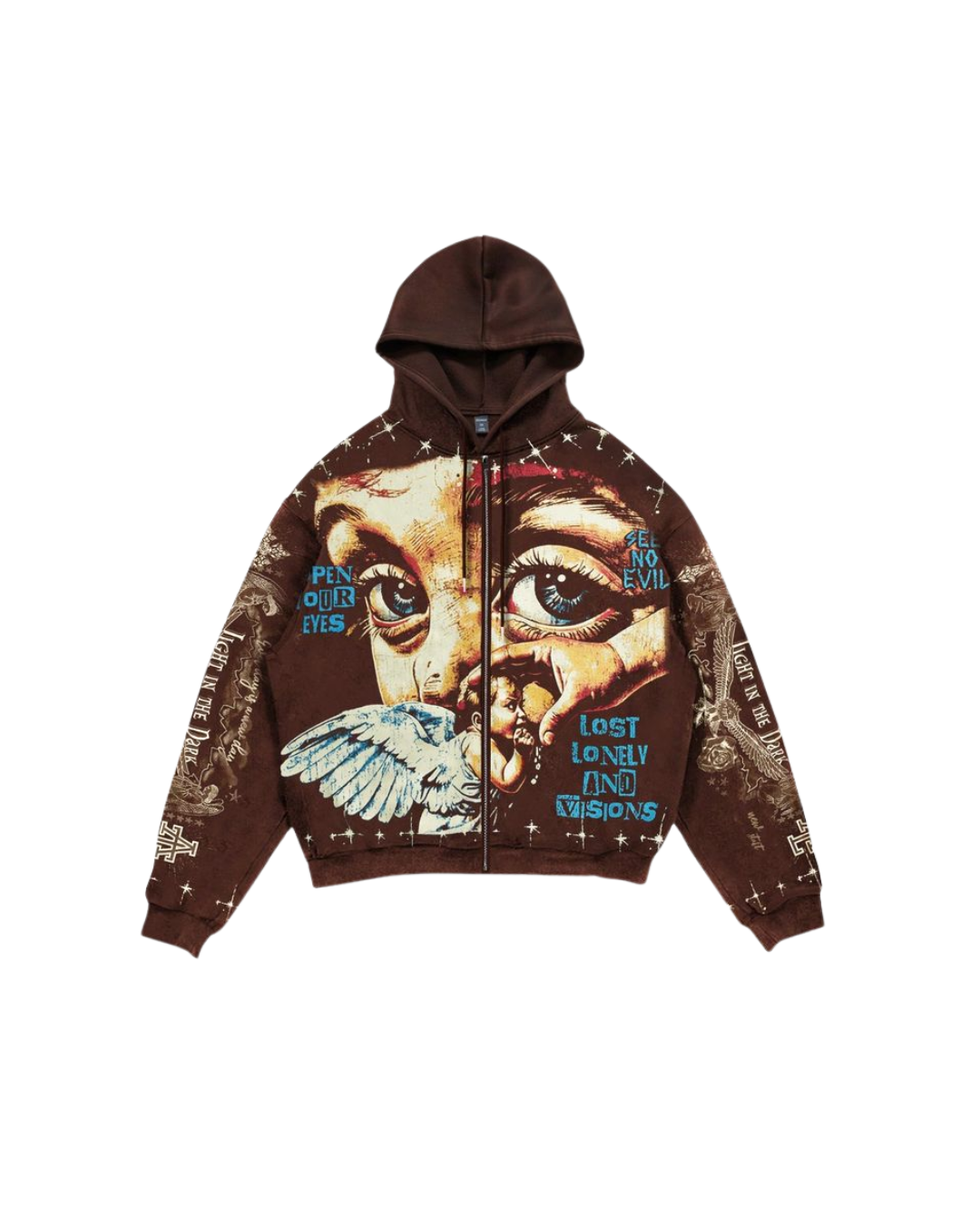 Hoodie Zip “Lost Lonely and Visions” Y2K