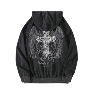 Hoodie Gothic Cross Y2K