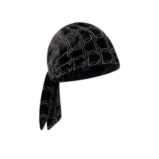 Durag Terciopelo Negro Monogram Y2K